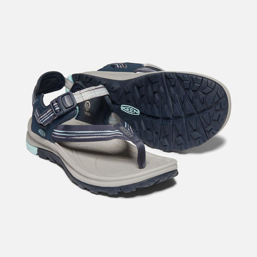 Keen Outdoor Sandalet Kadın Lacivert/Gri - Terradora Ii Toe Post - Türkiye EIJF26193